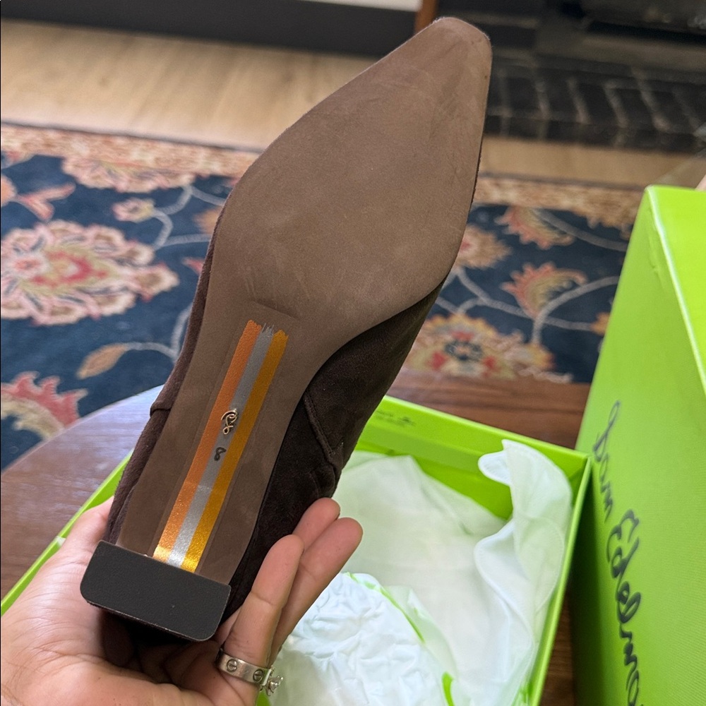 Sam Edelman Saige Dark Brown Suede Ankle Boots 8m - Picture 10 of 10